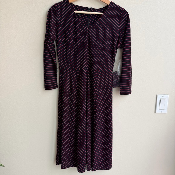 Talbots Black and Pink Striped Long Sleeve Dress - Picture 13 of 13